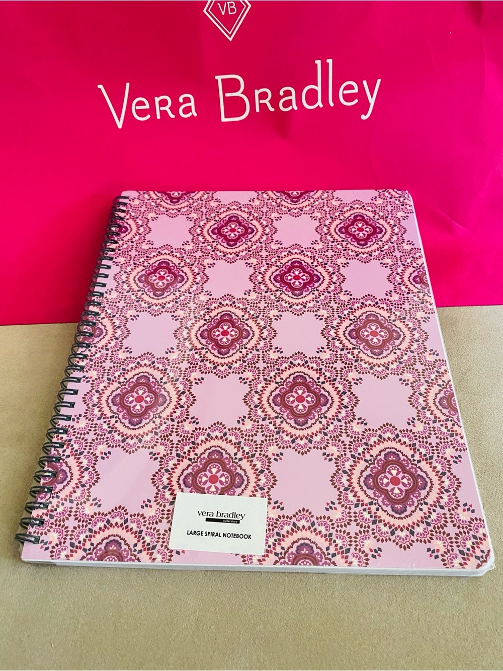Vera Bradley Large Spiral Notebook NWT Lavender Medallion. 160 pages